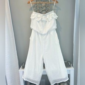 J Gee White Strapless Romper Fully lined Sz M